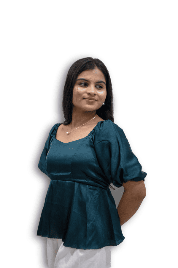 Puff Sleeves Peplum Top