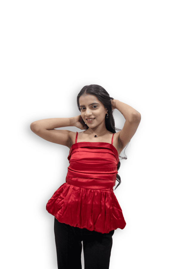 Strappy Peplum Balloon top