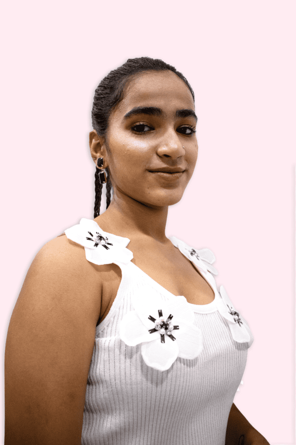 Applique Ribbed Embellished  Top