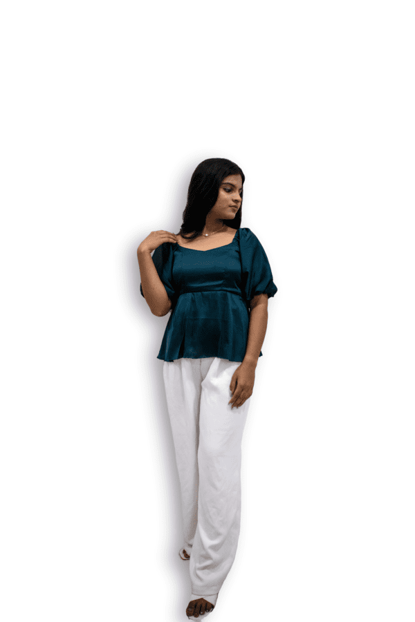 Puff Sleeves Peplum Top