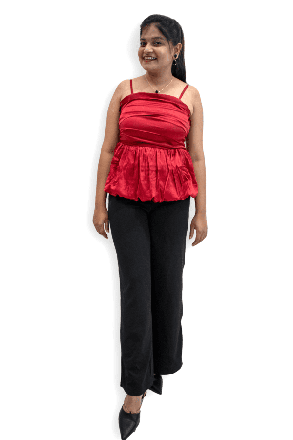 Strappy Peplum Balloon top
