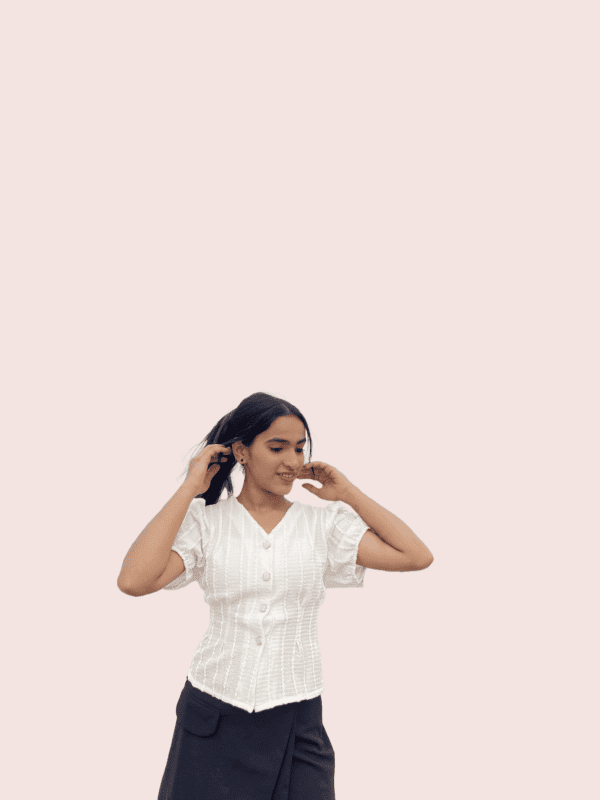 V Neck Korean Peplum Top