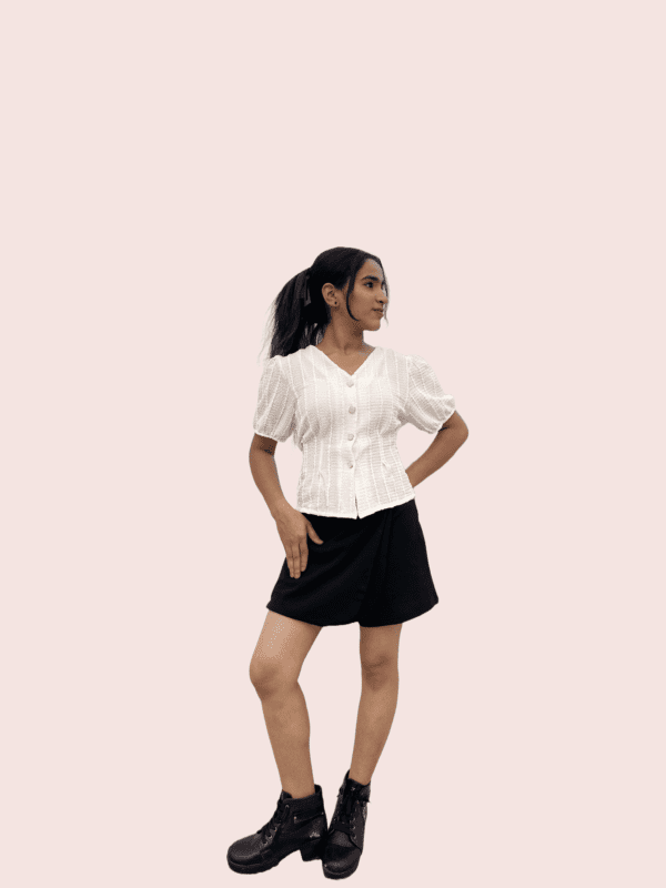 V Neck Korean Peplum Top