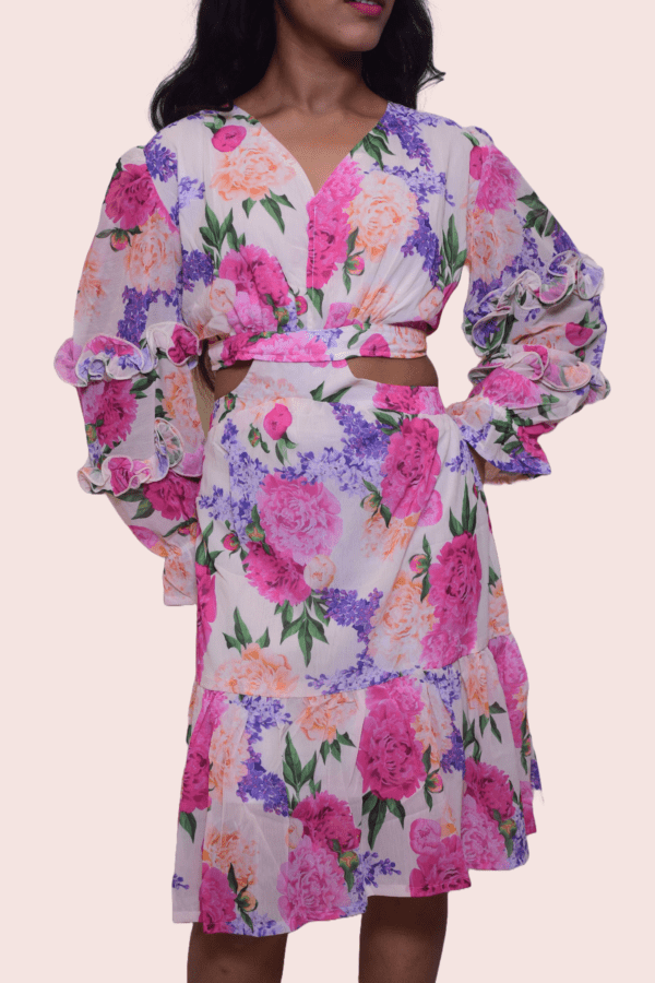 Rosy Floral One Piece Dress