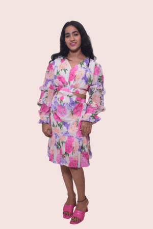 Rosy Floral One Piece Dress