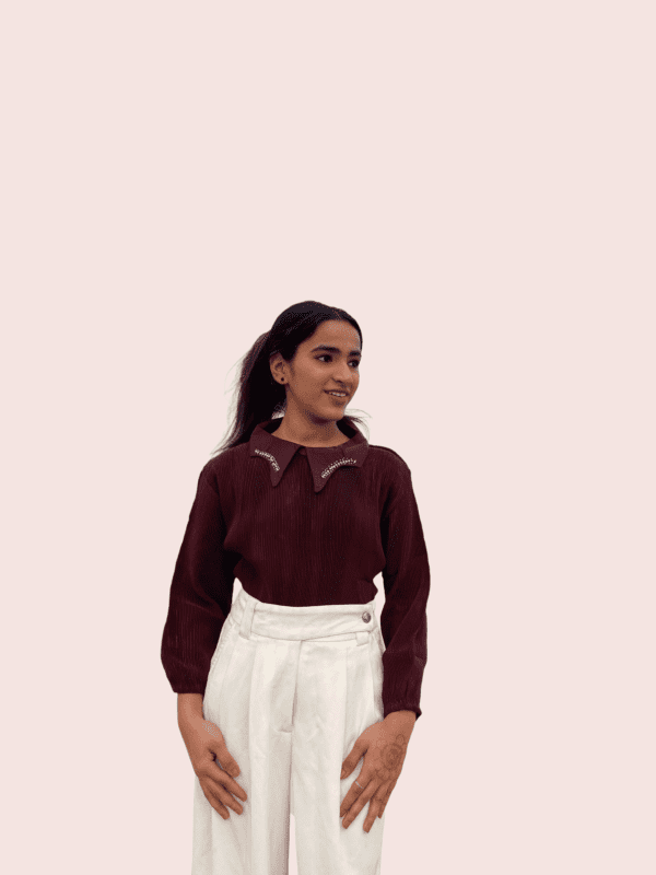 Embellished Collared Top