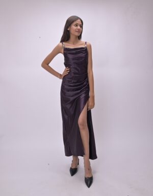 Slit Bodycon Satin Gown