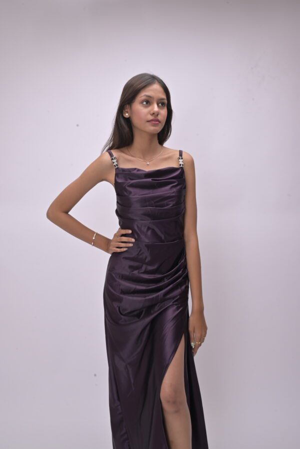 DSC_2704 Slit Bodycon Satin Gown