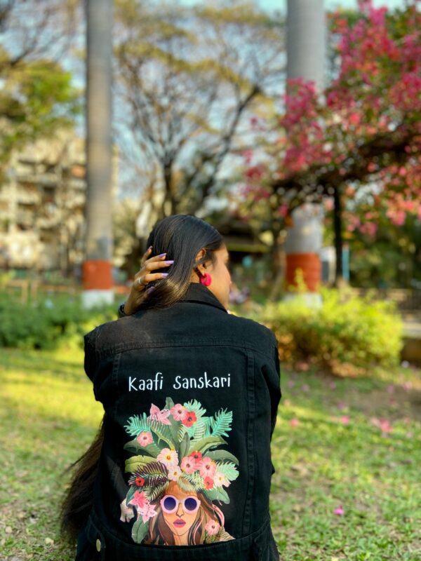 "Kaafi Sanskari" Graphic Denim Jacket