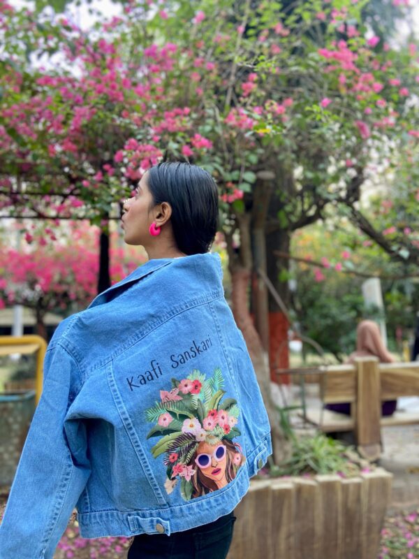 "Kaafi Sanskari" Graphic Denim Jacket