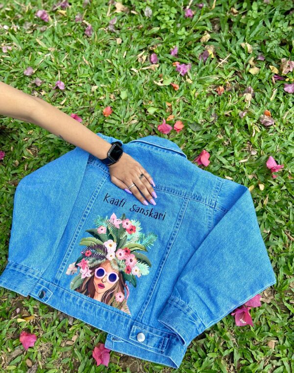 "Kaafi Sanskari" Graphic Denim Jacket