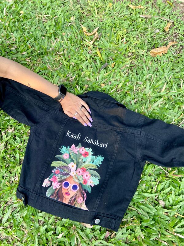 "Kaafi Sanskari" Graphic Denim Jacket