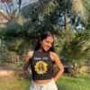 Sunflower Sass Graphic Crop Tank Top