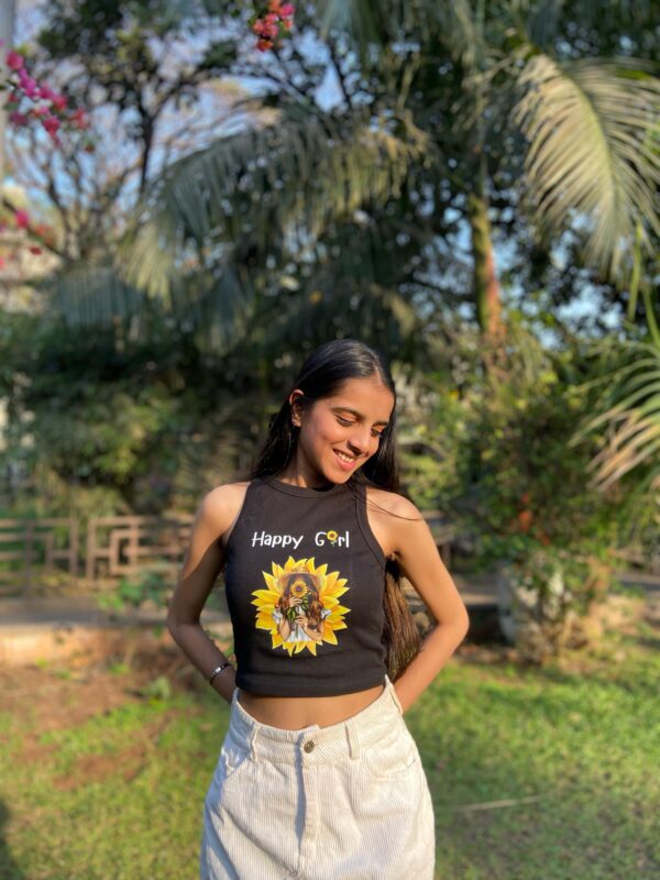 Sunflower Sass Graphic Crop Tank Top