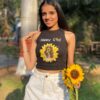 Sunflower Sass Graphic Crop Tank Top