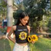 Sunflower Sass Graphic Crop Tank Top