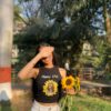 Sunflower Sass Graphic Crop Tank Top