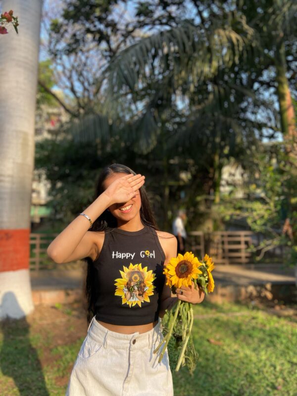 Sunflower Sass Graphic Crop Tank Top