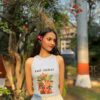 "Kaafi Sanskari"Graphic Ribbed Tank Top