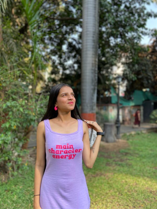 Lilac "Main Character Energy" Ribbed Bodycon dress