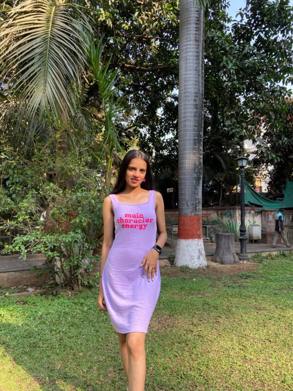 Lilac "Main Character Energy" Ribbed Bodycon dress