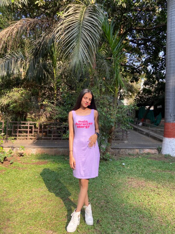 Lilac "Main Character Energy" Ribbed Bodycon dress