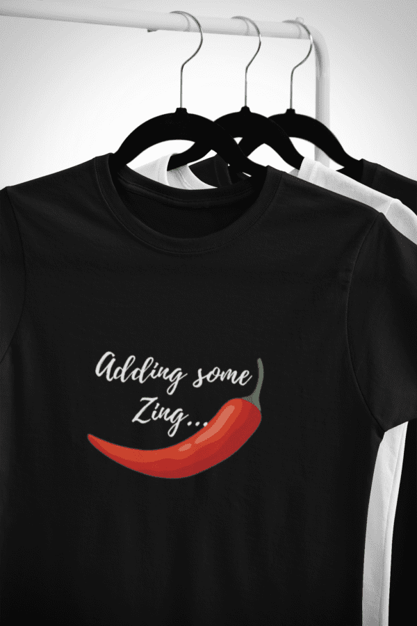 Quirky "Mirchi Zing" Graphic T Shirt