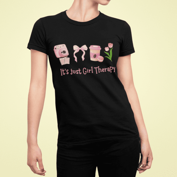 Quirky "Girl Therapy" Graphic T Shirt