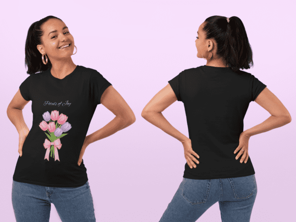 Quirky "Petals of Joy" Graphic T Shirt