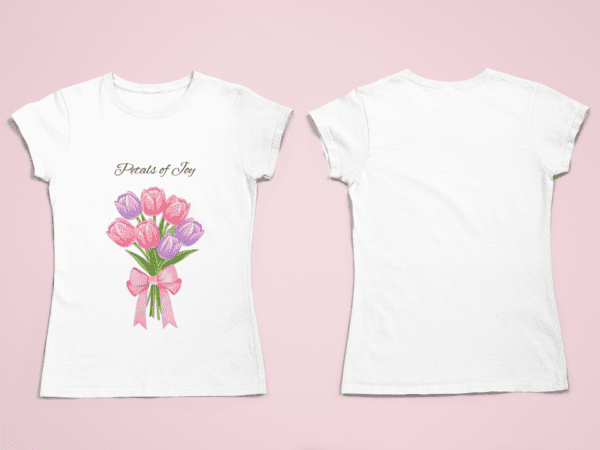Quirky "Petals of Joy" Graphic T Shirt