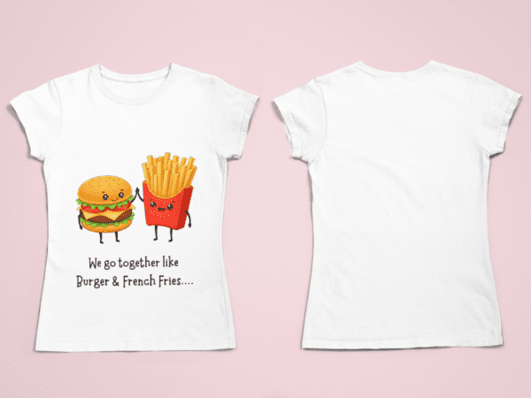Quirky "Burger and Fries Bestfriends" Graphic T Shirt