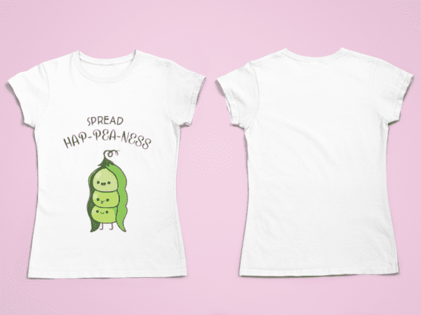 Quirky "Ha-Pea-Ness" Graphic T Shirt