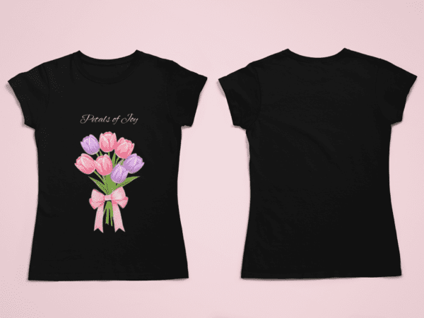 Quirky "Petals of Joy" Graphic T Shirt