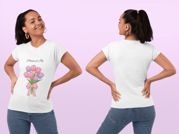 Quirky "Petals of Joy" Graphic T Shirt