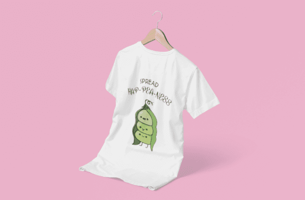 Quirky "Ha-Pea-Ness" Graphic T Shirt