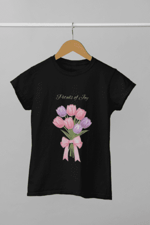 Quirky "Petals of Joy" Graphic T Shirt