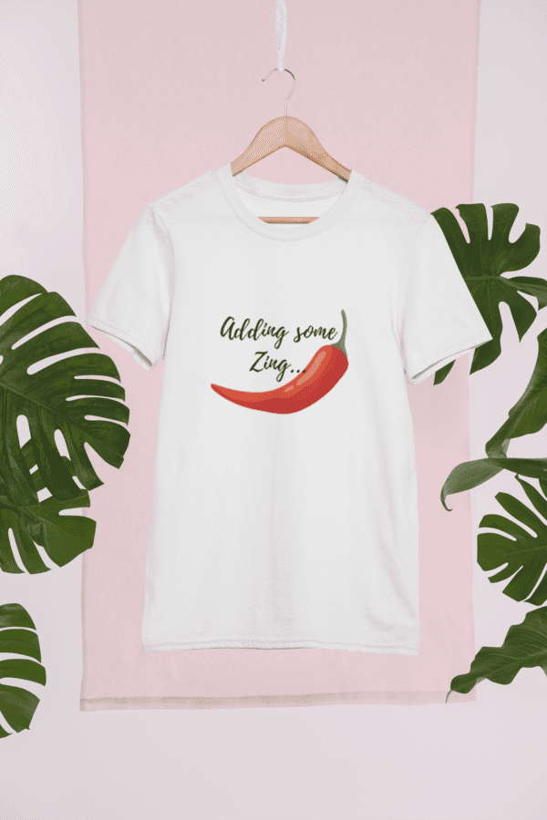 Quirky "Mirchi Zing" Graphic T Shirt