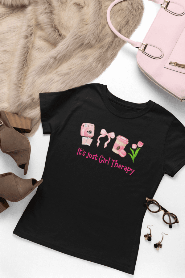 Quirky "Girl Therapy" Graphic T Shirt