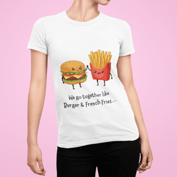 Quirky "Burger and Fries Bestfriends" Graphic T Shirt