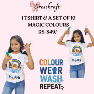 Kids Activity Tshirt+ Set of 10 washable magic colours