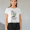 Quirky "Badminton Lover" Graphic Crop T Shirt