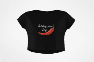 Quirky "Mirchi Zing" Graphic Crop T Shirt
