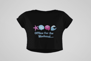 Quirky "Beach Therapy" Graphic Crop T Shirt