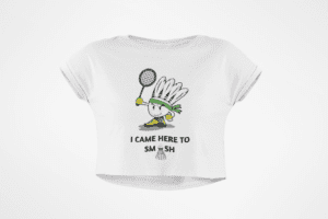 Quirky "Badminton Lover" Graphic Crop T Shirt