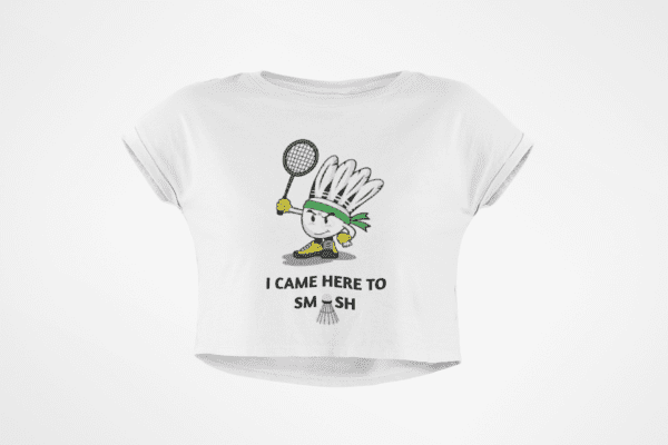 Quirky "Badminton Lover" Graphic Crop T Shirt