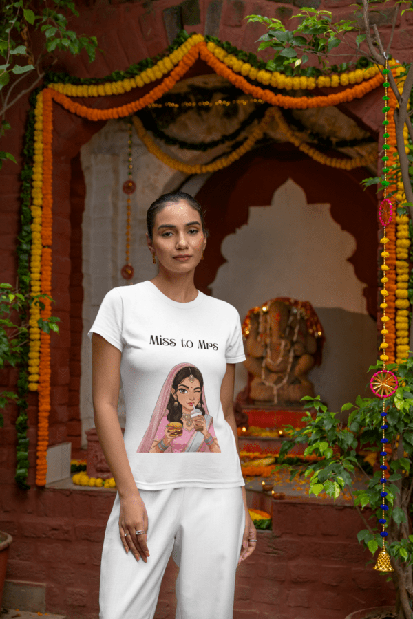 Quirky "Miss to Mrs" Graphic T Shirt