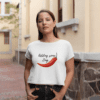 Quirky "Mirchi Zing" Graphic Crop T Shirt