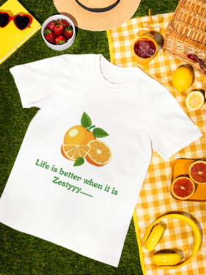 Quirky "Orange Zest" Graphic T Shirt