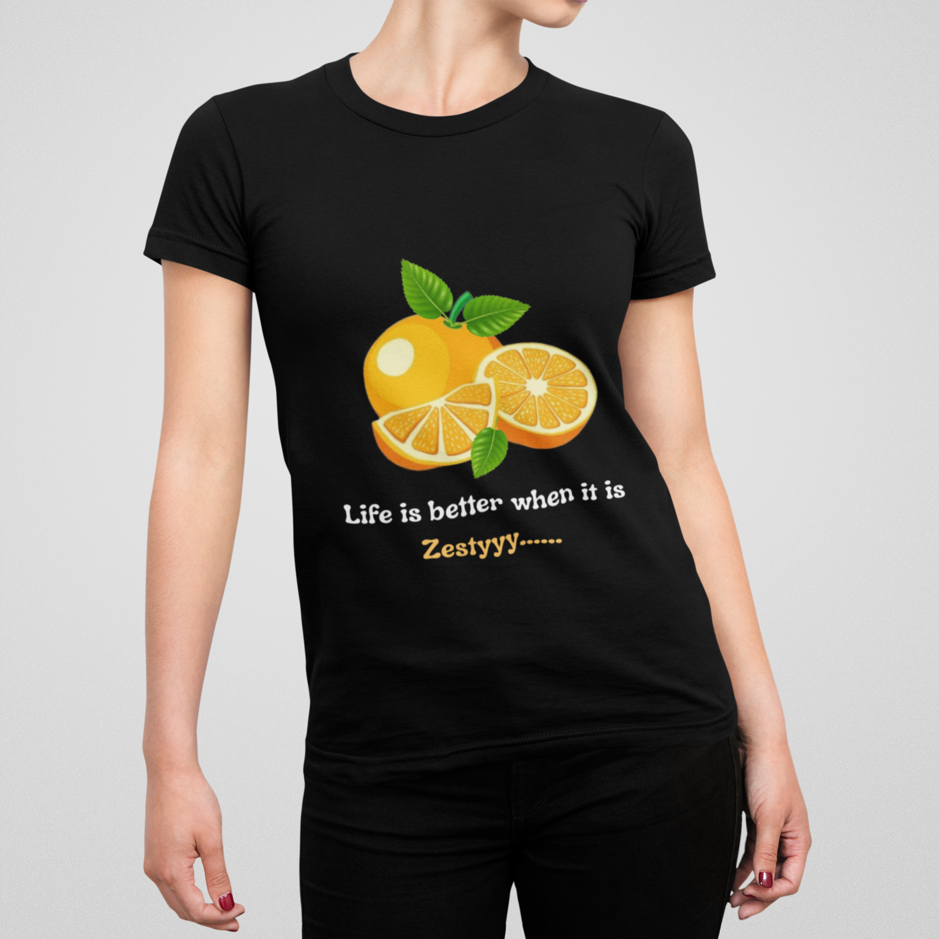 Quirky "Orange Zest" Graphic T Shirt